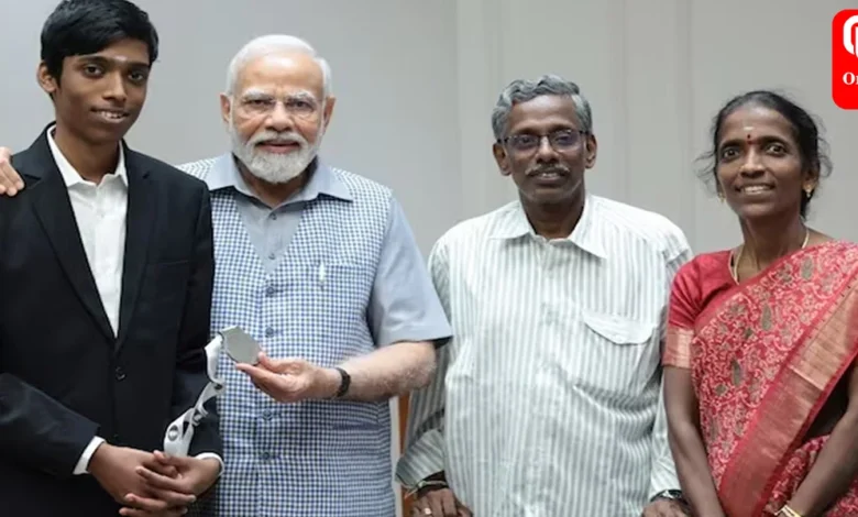 PM Modi Meets Chess Prodigy Praggnanandhaa