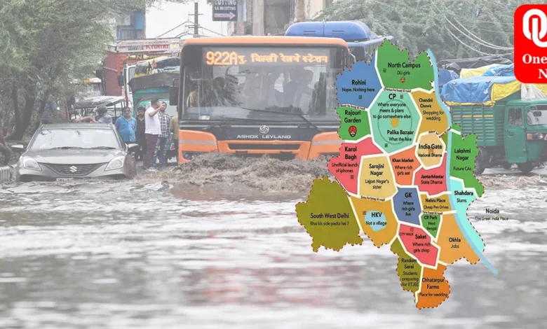 Sudden Delhi weather Downpour Sparks Traffic Chaos