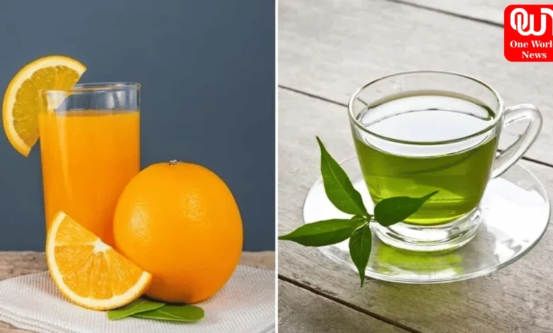 Orange juice vs green tea