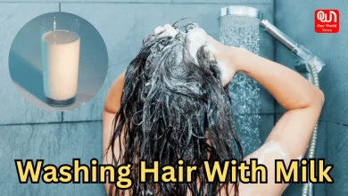 washing hair with milk