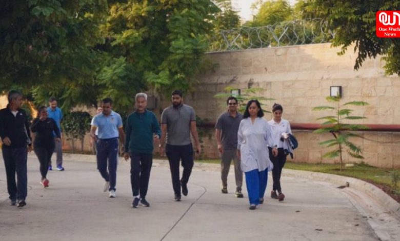 S Jaishankar planted Sapling , doing a morning walk in Pakistan