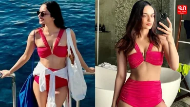 Manushi Chhillar Sizzles in Red Bikini Former Miss World's Beachside Escapade