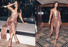 Triptii Dimr, Rose-Gold Strapless Gown