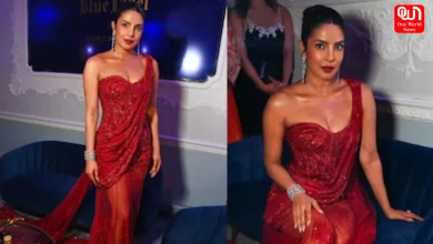 Priyanka Chopra, Fiery Red Gown, Johnnie Walker Diwali Ball