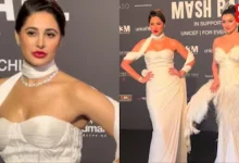 Nargis Fakhri, Chic White Gown, MASH Ball