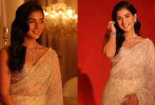 Radhika Merchant, Crystal-Studded Lace Saree