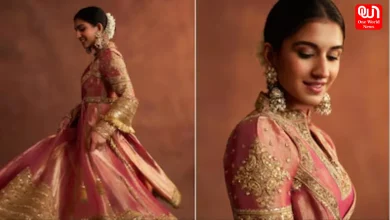 Radhika Merchant, Pink And Gold Anarkali, Diwali look