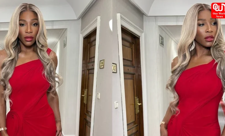 Serena Williams, Red One-Shoulder Gaurav Gupta Gown