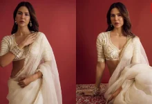 Sonam Bajwa, Grace In An Off-White Saree