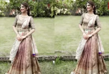 Sreeleela Kanjeevaram Half Saree Look