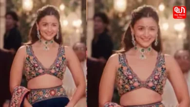 Alia Bhatt Royal Elegance, Abu Jani Sandeep Khosla, Crushed Silk Lehenga