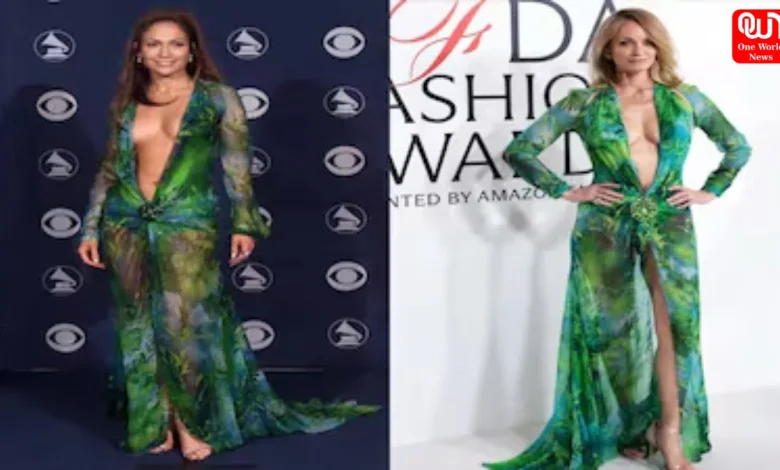 Amber Valletta, Jennifer Lopez, Versace Jungle Dress, CFDA Awards