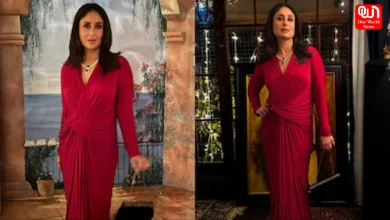 Kareena Kapoor, Red Malini Ramani Gown, Christmas Spirit