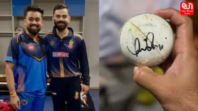 Virat Kohli Signs Ball For Gujarat Bowle